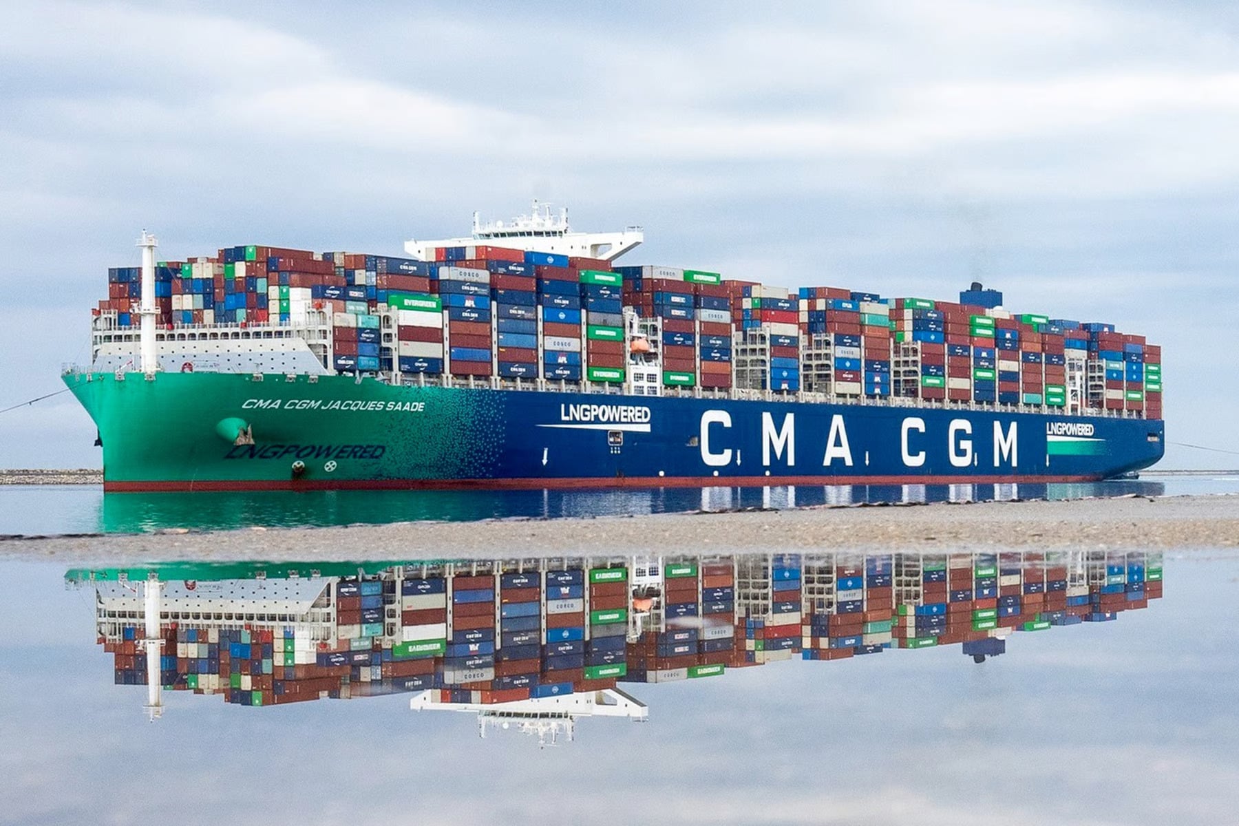 The Jacques Saadé, operated by CMA CGM, pictured in December 2025