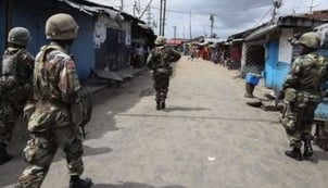 Ghanaian soldiers patrol the streets of Bawku.