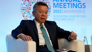 International Monetary Fund Acting Chair of the Executive Board Bo Li pictured at the Annual Meetings of the International Monetary Fund and World Bank in Washington DC, 14 October, 2022.