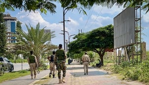 Members of the Tigray People’s Liberation Front (TPLF) walk along a main road in Mekelle on 23 September 2026, as tensions intensify in northern Ethiopia.