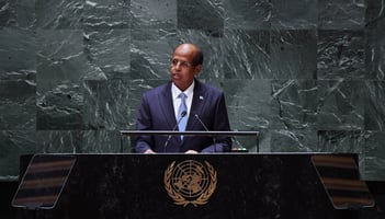 Djibouti’s foreign affairs minister Mahamoud Ali Youssouf at the 78th session of the UN General Assembly in New York, 23 September 2023 (Chine Nouvelle/SIPA)