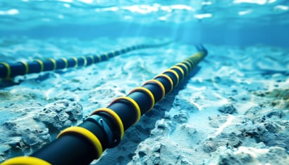 An underwater fibre-optic cable. The Medusa undersea cable promises to extend digital services to 20 African countries.