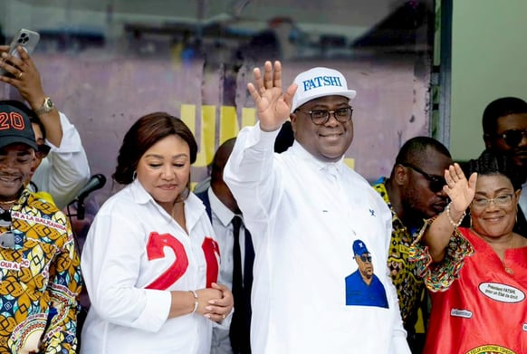 DRC Prsident Félix Tshisekedi in Kinshasa on 31 December 2023. His supporters want to change the constitution to allow him to stand for a third term.