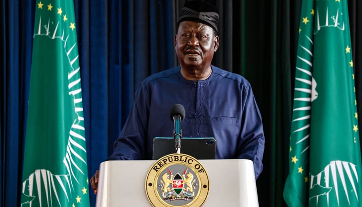 Former Kenyan prime minister Raila Odinga in Nairobi in August 2024. (Simon Maina/AFP)